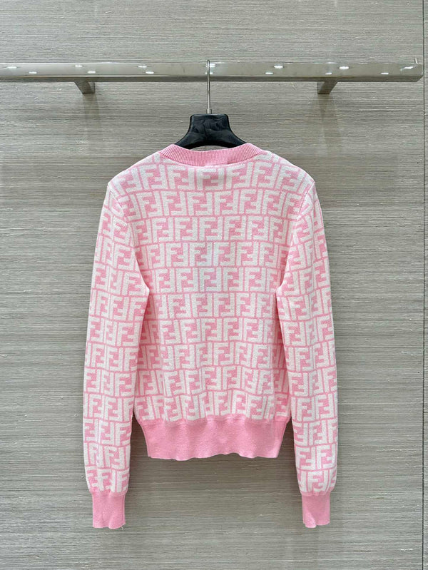 Fendi 25 Cardigan Pink Cotton