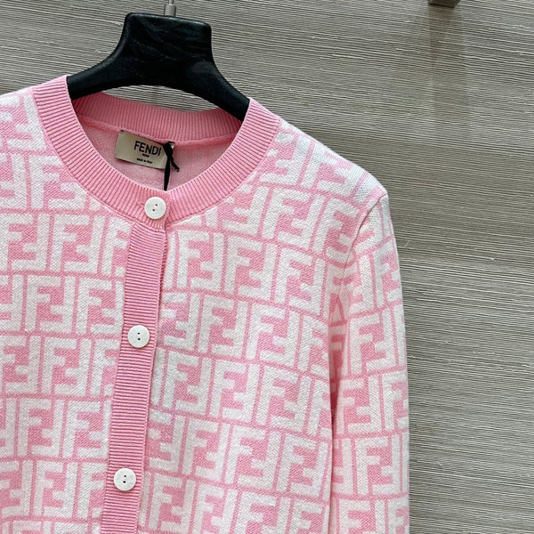 Fendi 25 Cardigan Pink Cotton
