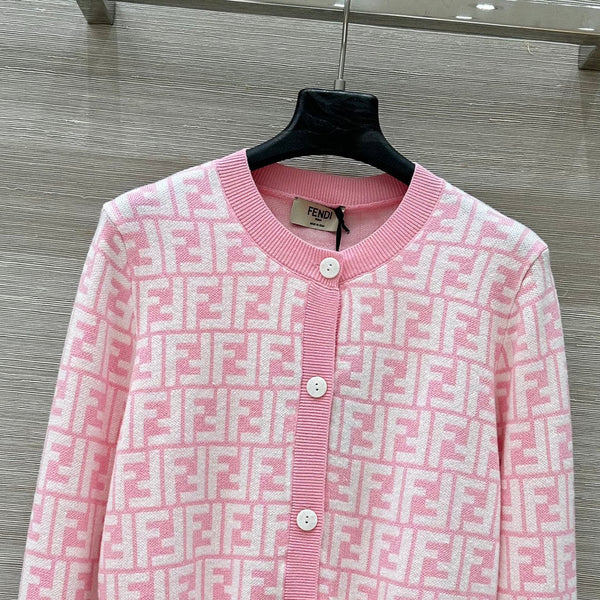 Fendi 25 Cardigan Pink Cotton