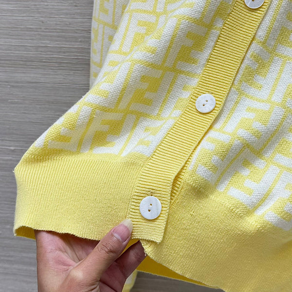 Fendi 25 Cardigan yellow Cotton