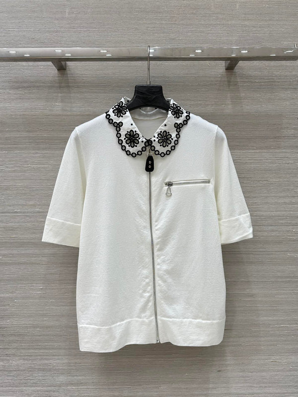LV 25 Flower T Shirt White Cotton