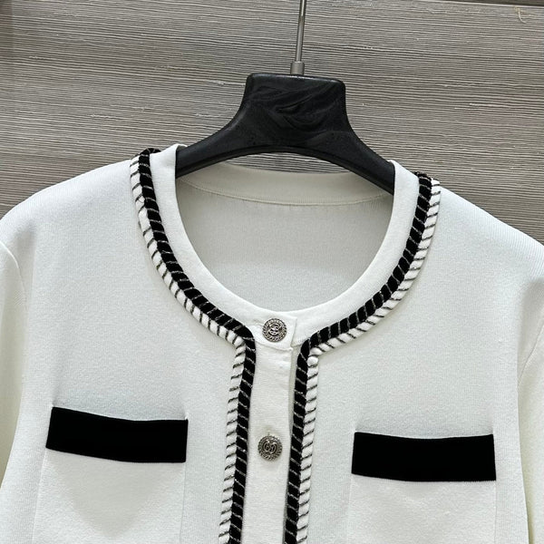 CC Short sleeve cardigan White