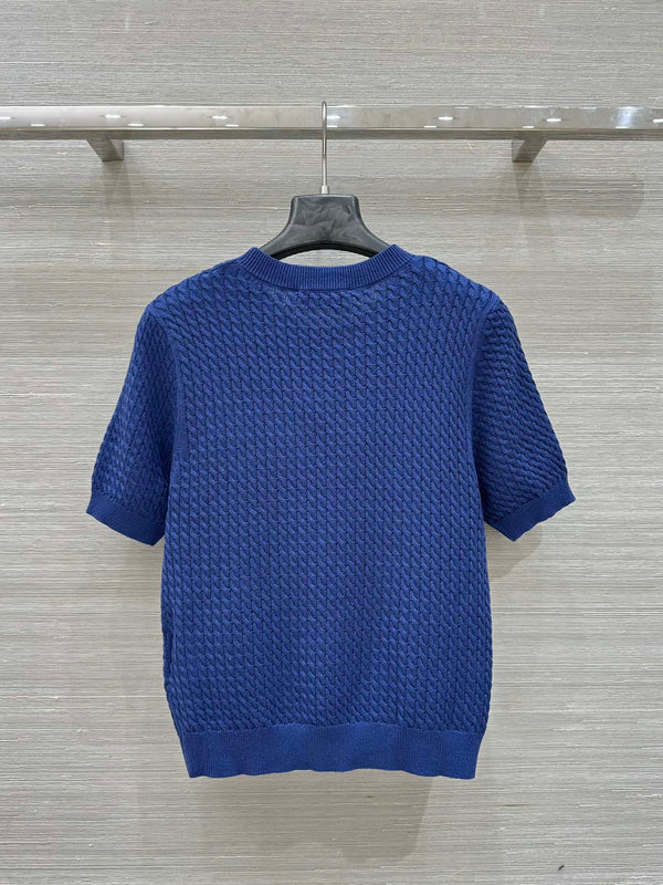 Miu Miu 25 Knitted Top Blue Wool