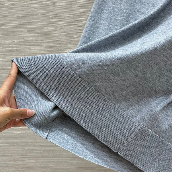 Gucci 2025 Logo Embroidered Knitted Vest Top Gray Wool