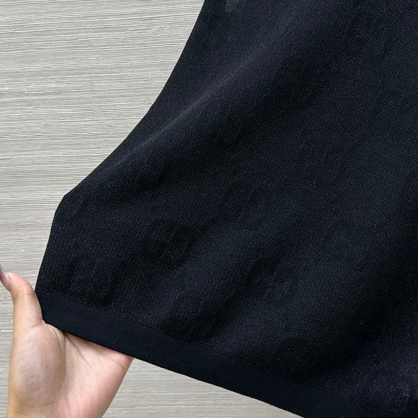 Gucci 25 Mesh Vest Top Black Tencel