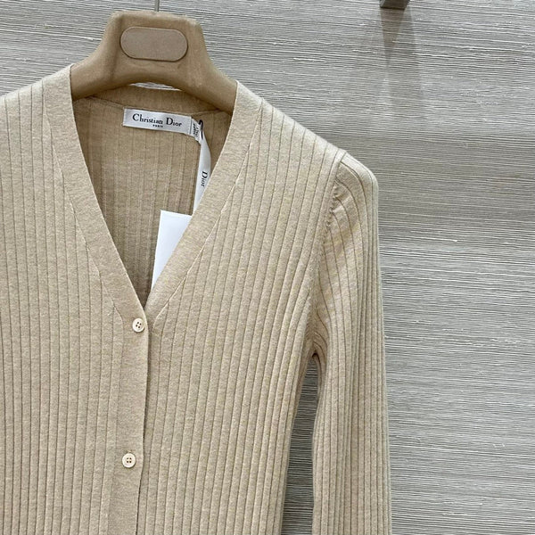 CD 25 Cardigan scollo a V Beige Cashmere