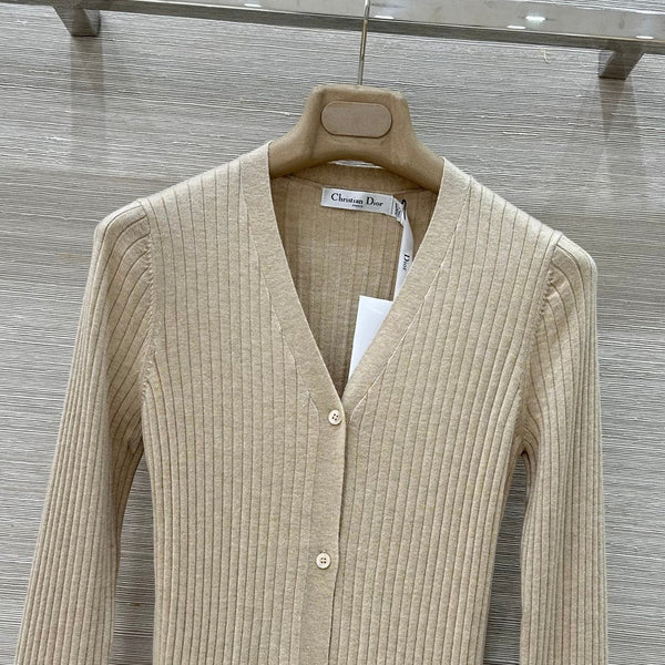 CD 25 Cardigan scollo a V Beige Cashmere