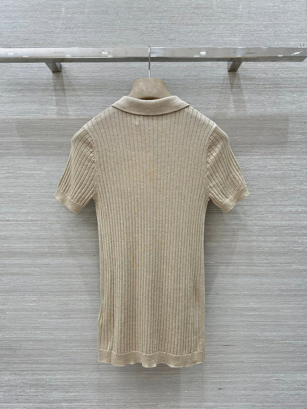 CD 25 Polo Short-sleeved Top Beige Cashmere