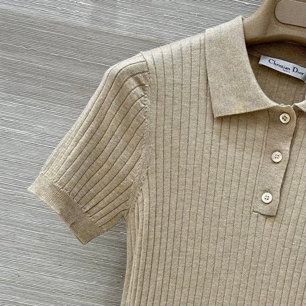 CD 25 Polo Short-sleeved Top Beige Cashmere