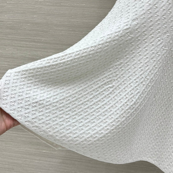 Gucci 25 Knitted Round Neck Short-sleeved Dress White Viscose