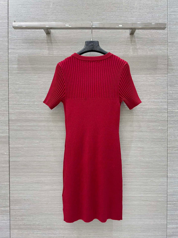 Gucci 25 Knitted Dress Red Viscose