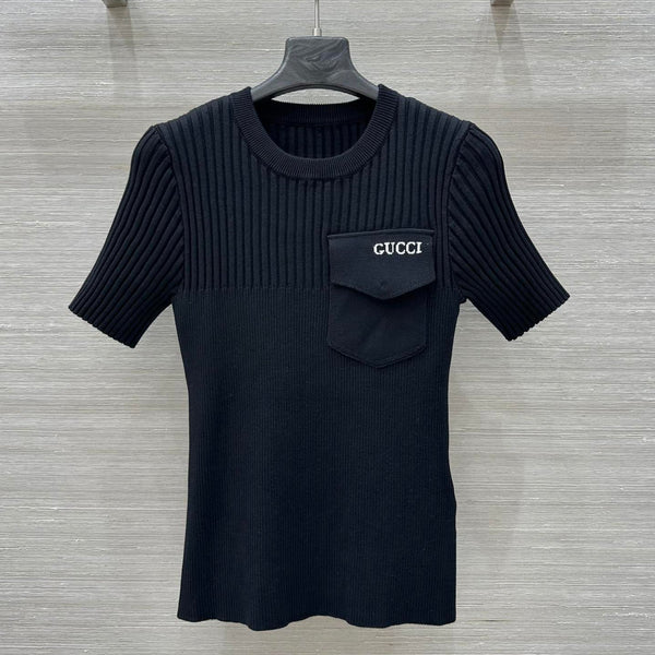 Gucci 25 Knitted Top Black Viscose