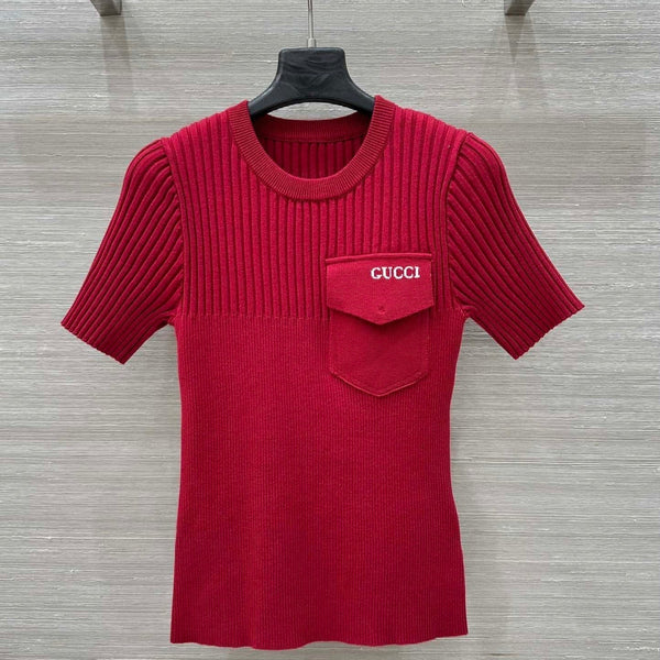 Gucci 25 Knitted Top Red Viscose