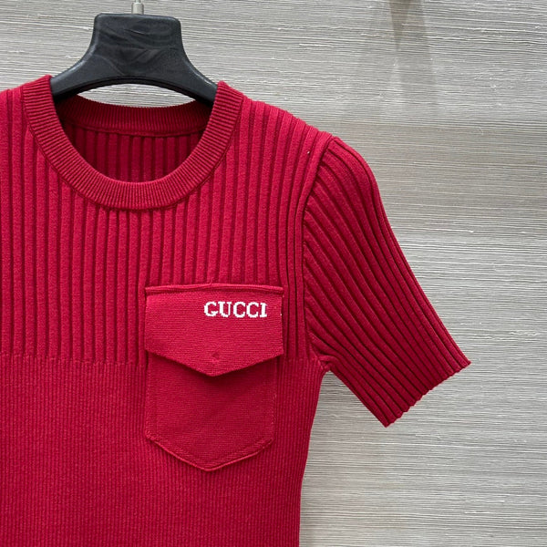 Gucci 25 Knitted Top Red Viscose