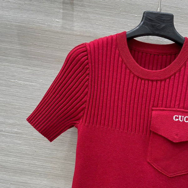 Gucci 25 Knitted Top Red Viscose