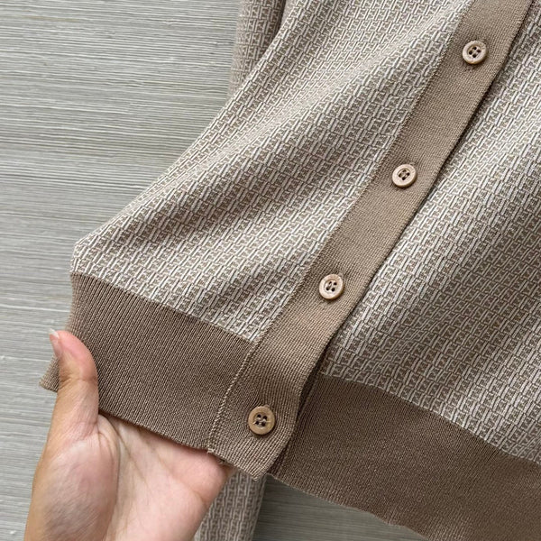 Fendi Knitted Cardigan Top Brown Wool