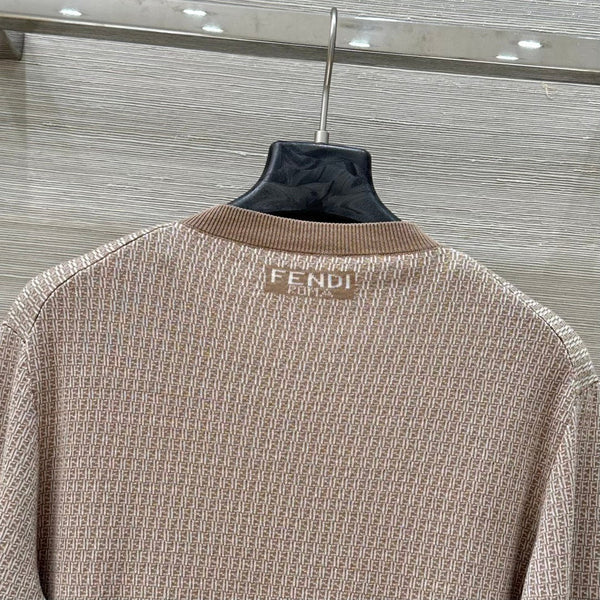 Fendi Knitted Cardigan Top Brown Wool