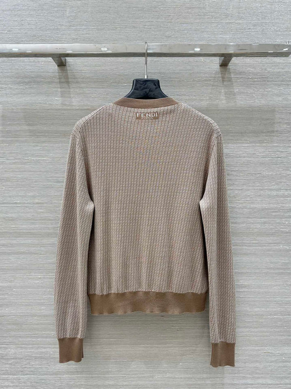 Fendi Knitted Cardigan Top Brown Wool