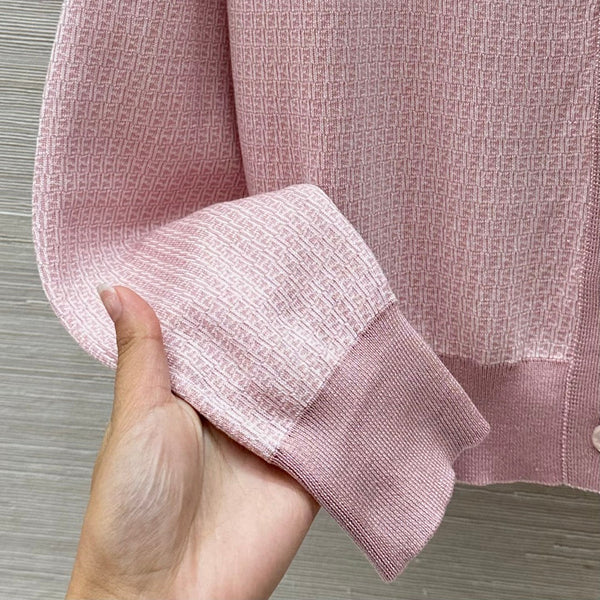 Fendi Knitted Cardigan Top Pink Wool