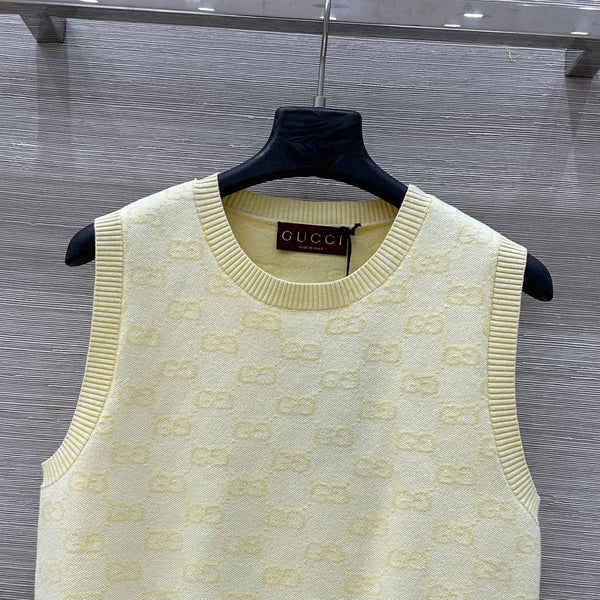 Gucci 25 Vest Top Yellow Cotton