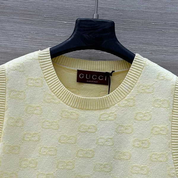 Gucci 25 Vest Top Yellow Cotton