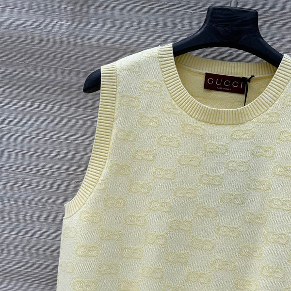 Gucci 25 Vest Top Yellow Cotton