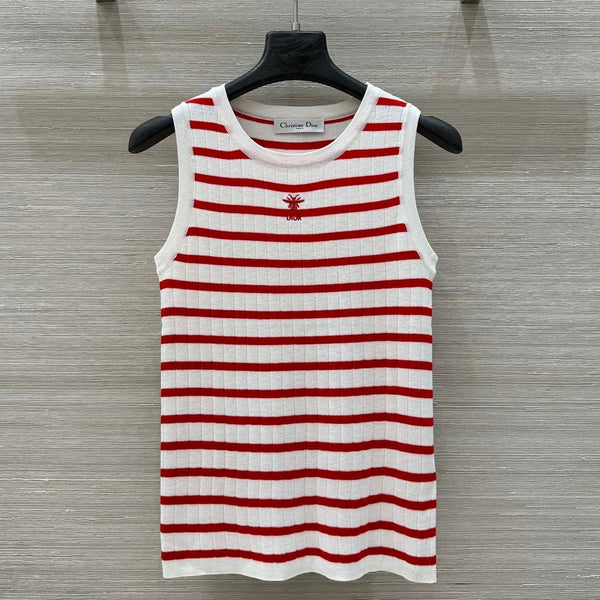 CD 25 Tank Top Red White Cotton