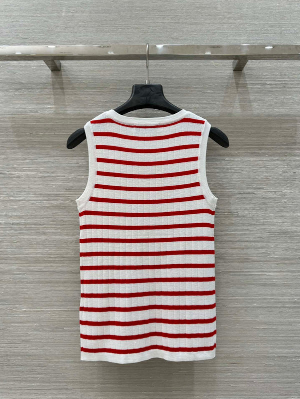 CD 25 Tank Top Red White Cotton