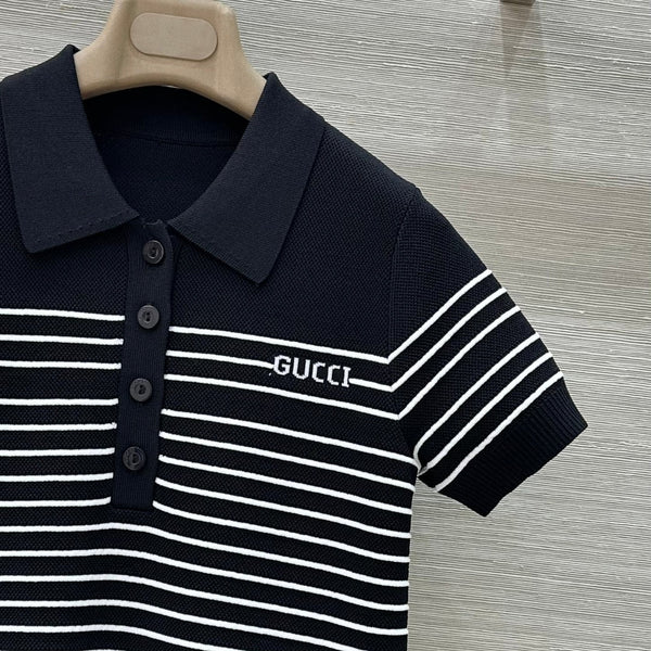Gucci Polo Shirt Dress Black Cotton Wool