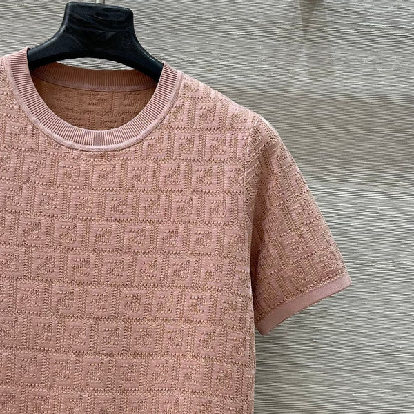 Fendi 25 Knitted Top Pink Cotton Viscose