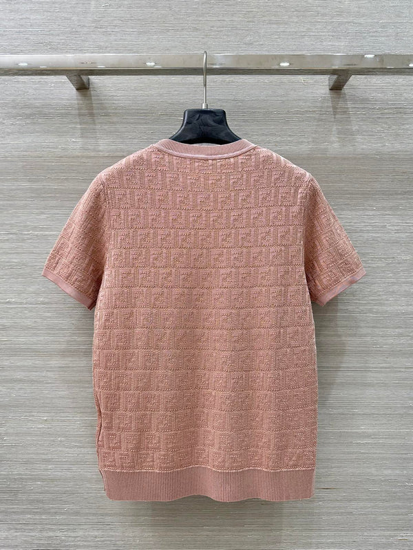 Fendi 25 Knitted Top Pink Cotton Viscose
