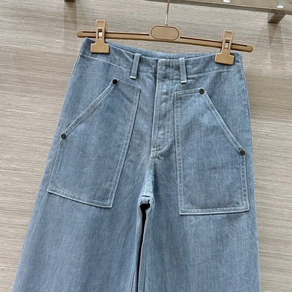 Fendi 25 Straight Jeans Haze Blue Cotton