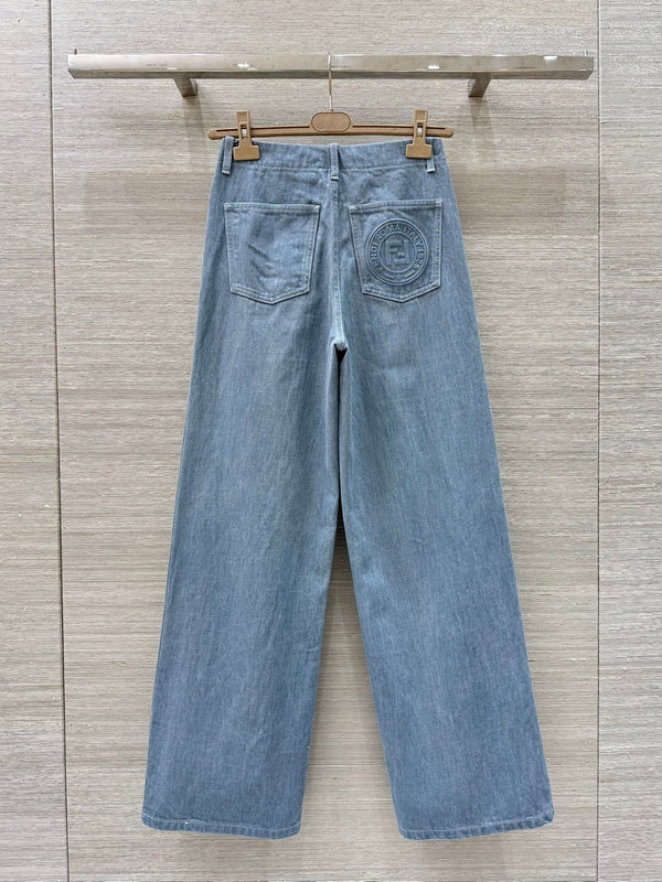 Fendi 25 Straight Jeans Haze Blue Cotton