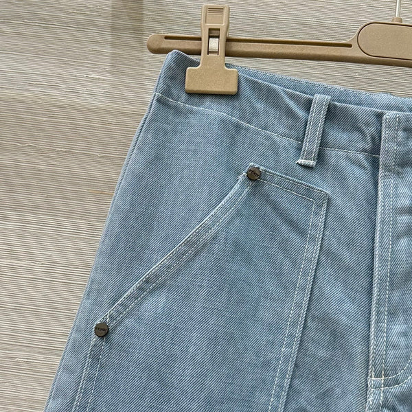 Fendi 25 Straight Jeans Haze Blue Cotton