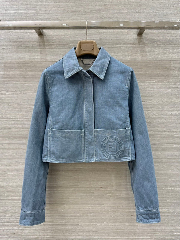 Fendi 25 Denim Jacket Haze Blue Cotton