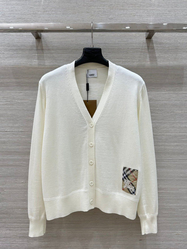 Bur 25 Cardigan Black And White Cashmere