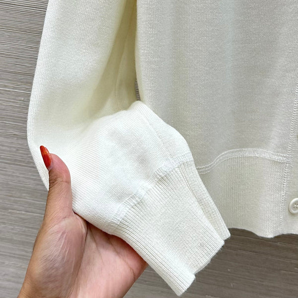 Bur 25 Cardigan Black And White Cashmere