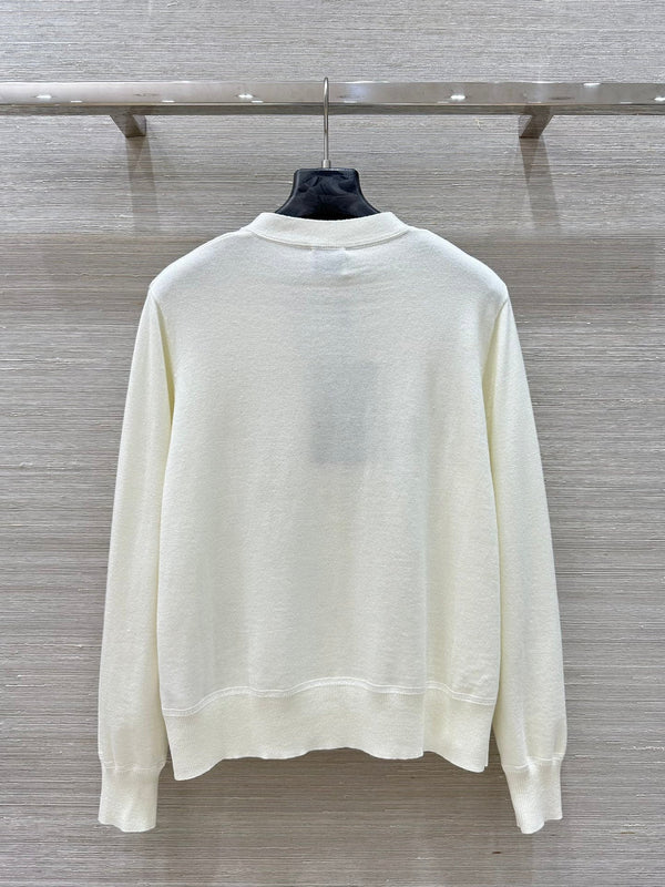 Bur 25 Cardigan Black And White Cashmere