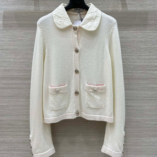 CC 25 Cardigan White Cashmere