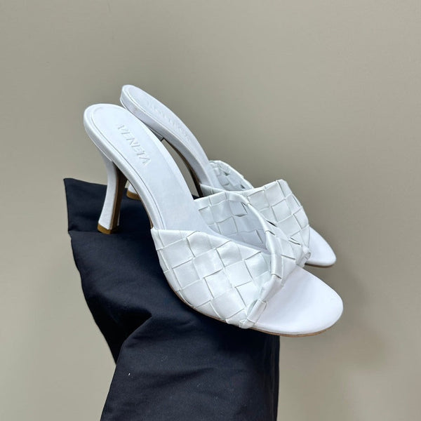 blink mule 95 white lambskin