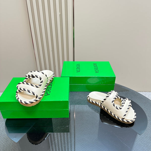 jack flat mule white black lambskin