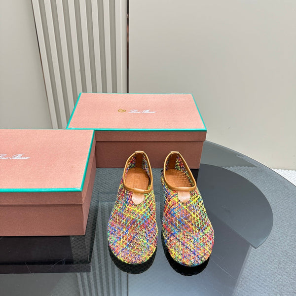 floaty flat mocassin sliper multicolor fabric