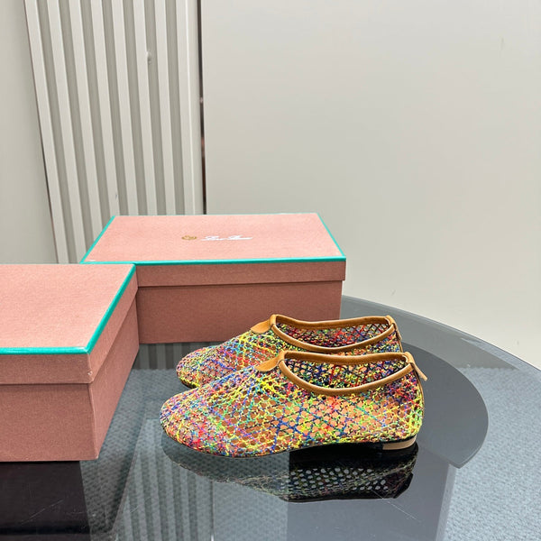 floaty flat mocassin sliper multicolor fabric