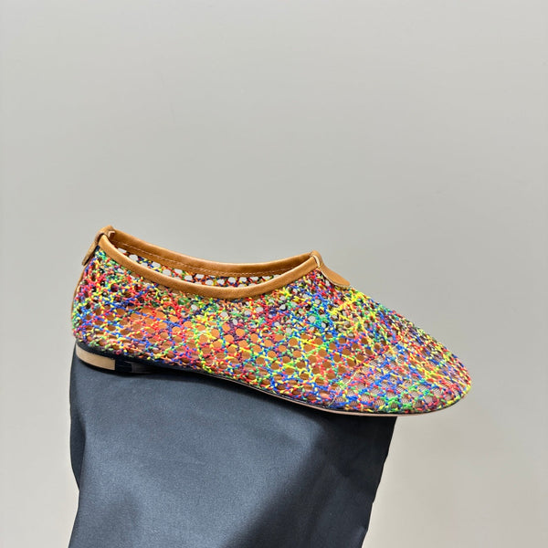 floaty flat mocassin sliper multicolor fabric