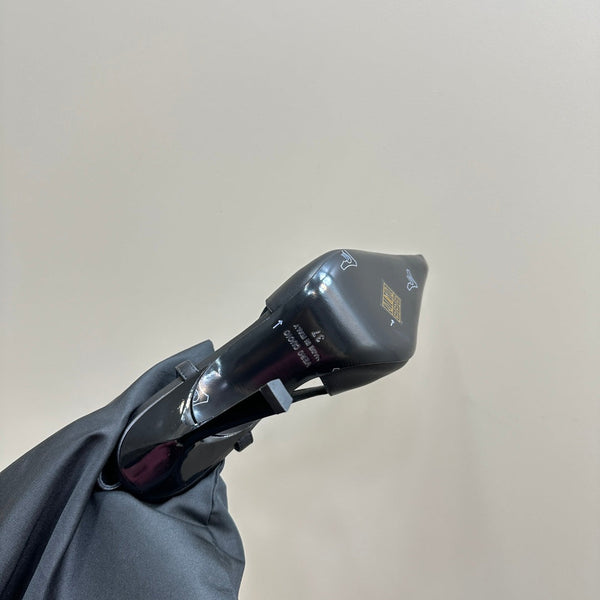 SL JEANNE SLINGBACK PUMPS BLACK CALFSKIN