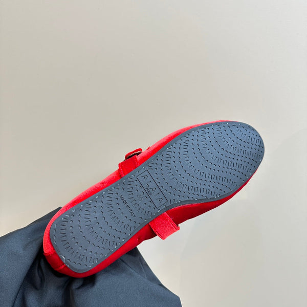 BALLERINE ALAIA IN VELLUTO ROSSO CILIEGIA