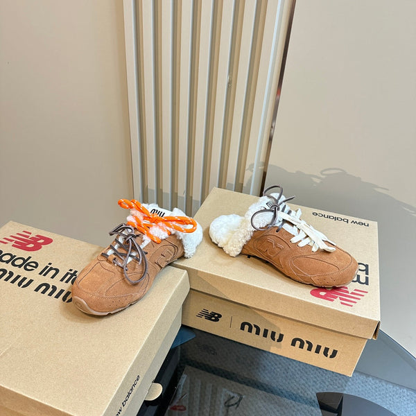 Miu x Balance 530 SL Mule Marrone Giallo Scamosciato