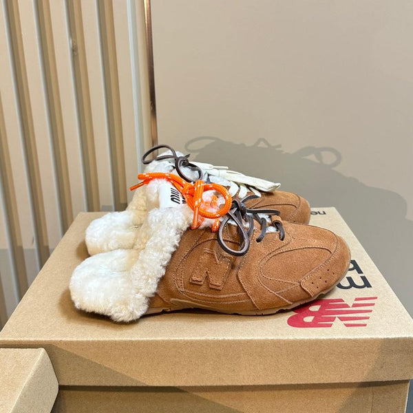 Miu x Balance 530 SL Mule Brown Yellow Suede