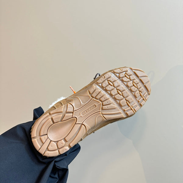 Sneakers Miu x Balance 530 SL in pile marrone scuro e pelle scamosciata