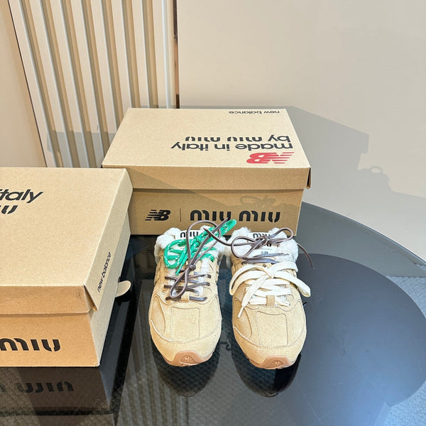 Miu x Balance 530 SL Mule Light Brown Suede